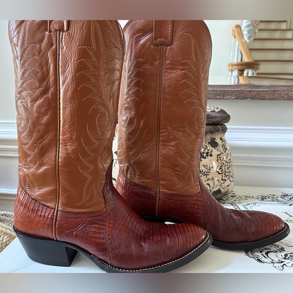 Nocona Men’s Lizard Cowboy Boots size 8 D, Women’s 9.5/10 - Picture 11 of 16